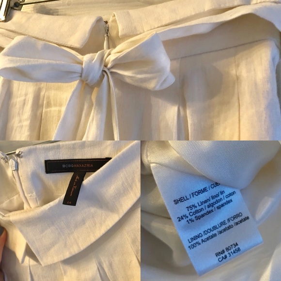 BCBGMaxAzria white linen skirt with pockets - Picture 5 of 5
